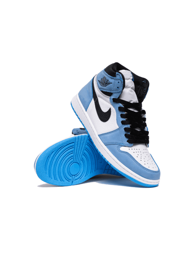 Jordan 1 Retro High White University Blue Black ( UNC )