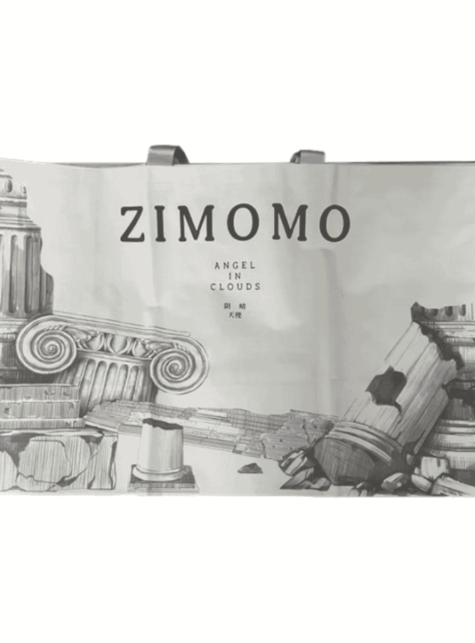 Pop Mart Labubu Zimomo Angel in Clouds Figure + Tote Bag